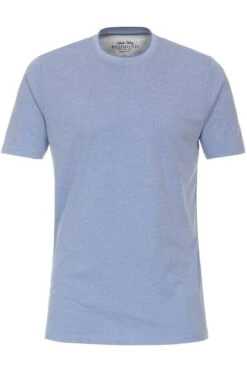 Redmond Regular Fit T-Shirt Rundhals Hellblau,Einfarbig