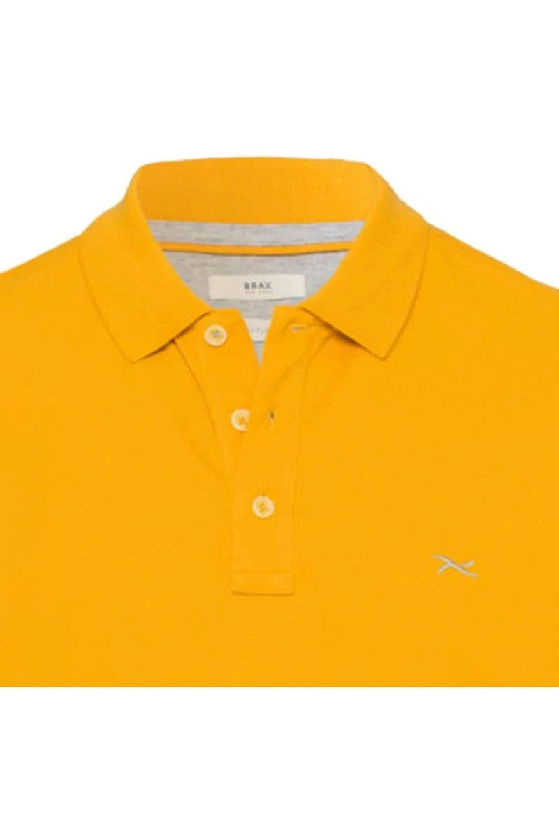 Brax Modern Fit Poloshirt Gelb, Einfarbig 4 Brax Modern Fit Poloshirt Gelb, Einfarbig – Bild 2