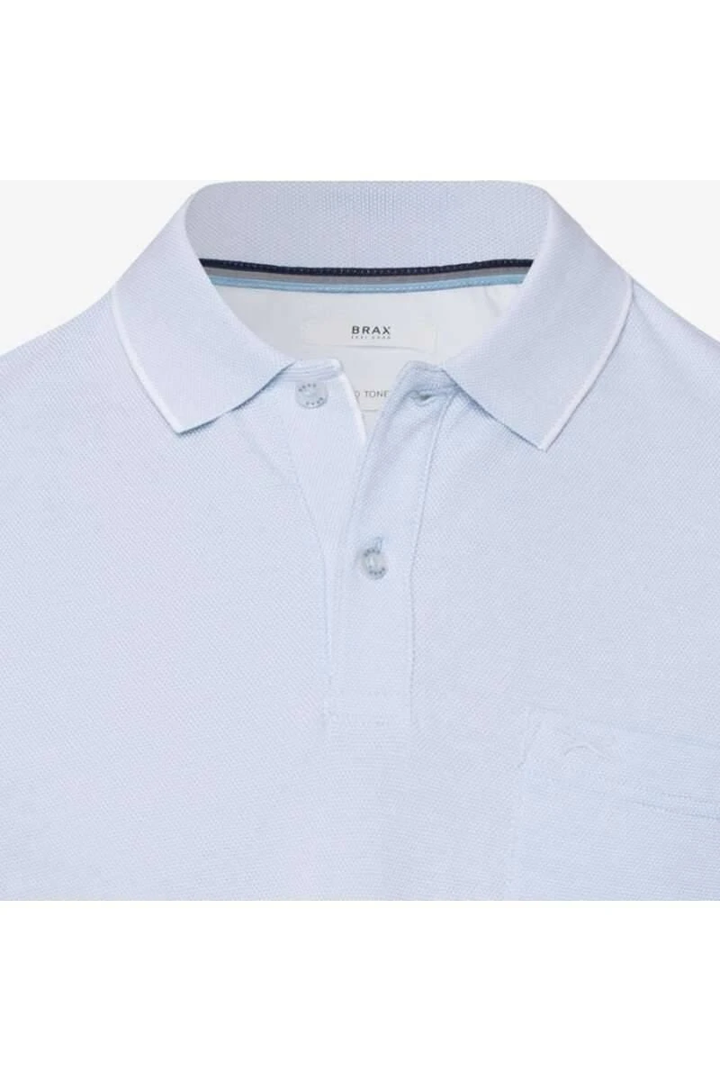 Brax Casual Modern Fit Poloshirt Eisblau, Einfarbig 4 Brax Casual Modern Fit Poloshirt Eisblau, Einfarbig – Bild 2