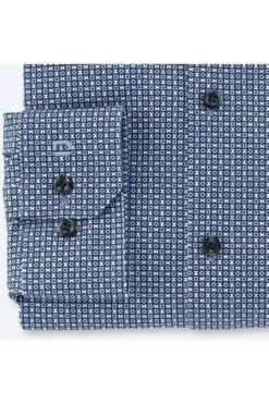 OLYMP No. Six 24/Seven Super Slim Jerseyhemd Royal/weiss, Gemustert -Bekleidung Rabatt Serie 2507 24 19 5 800 1200x1200