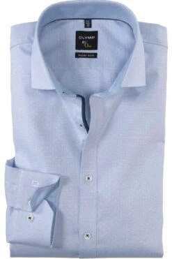 Bekleidung Rabatt Serie 29 OLYMP No. Six 24/Seven Dynamic Flex Super Slim Hemd Blau/weiss, Gemustert