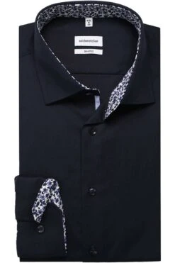 Seidensticker Shaped Hemd Dunkelblau, Einfarbig