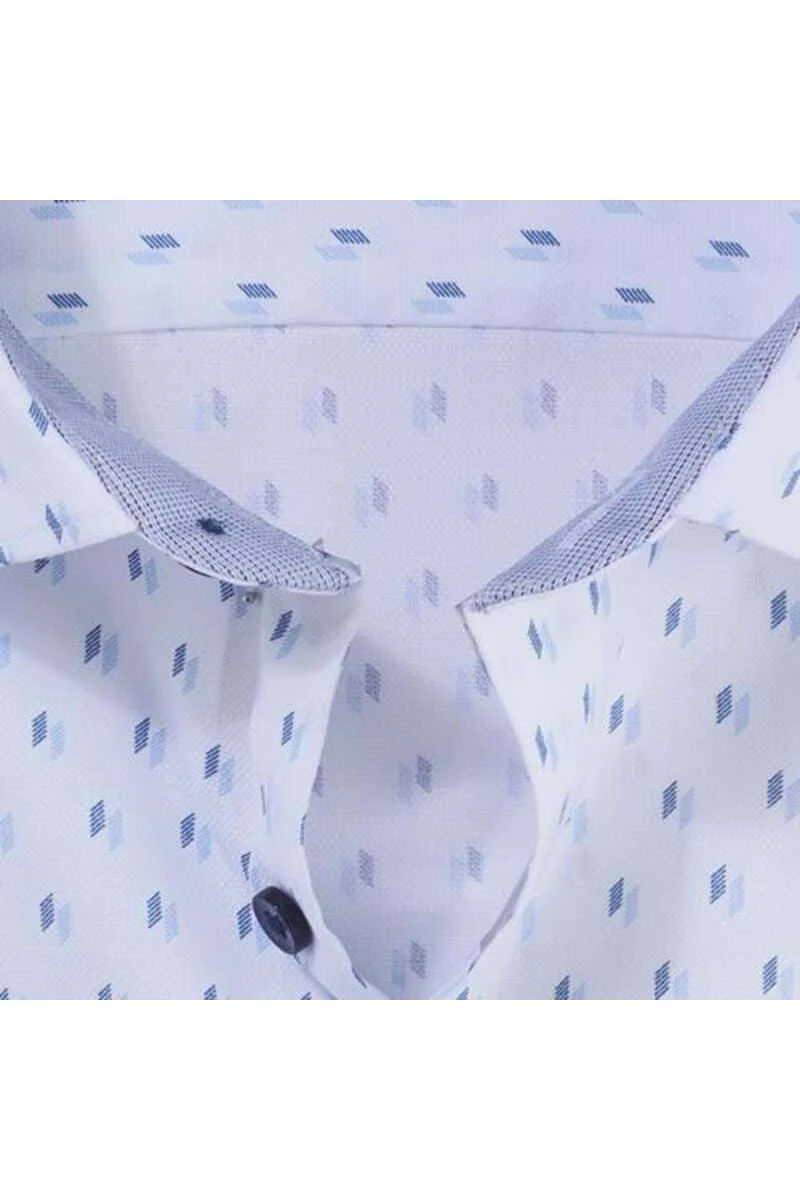 OLYMP No. Six Super Slim Hemd Weiss/blau, Gemustert 6 OLYMP No. Six Super Slim Hemd Weiss/blau, Gemustert – Bild 4