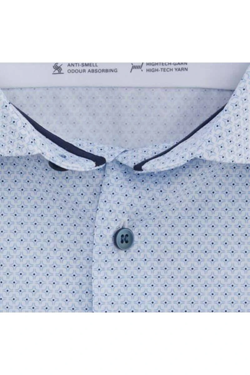 OLYMP No. Six 24/Seven Dynamic Flex Super Slim Hemd Weiss/blau, Gemustert 6 OLYMP No. Six 24/Seven Dynamic Flex Super Slim Hemd Weiss/blau, Gemustert – Bild 4