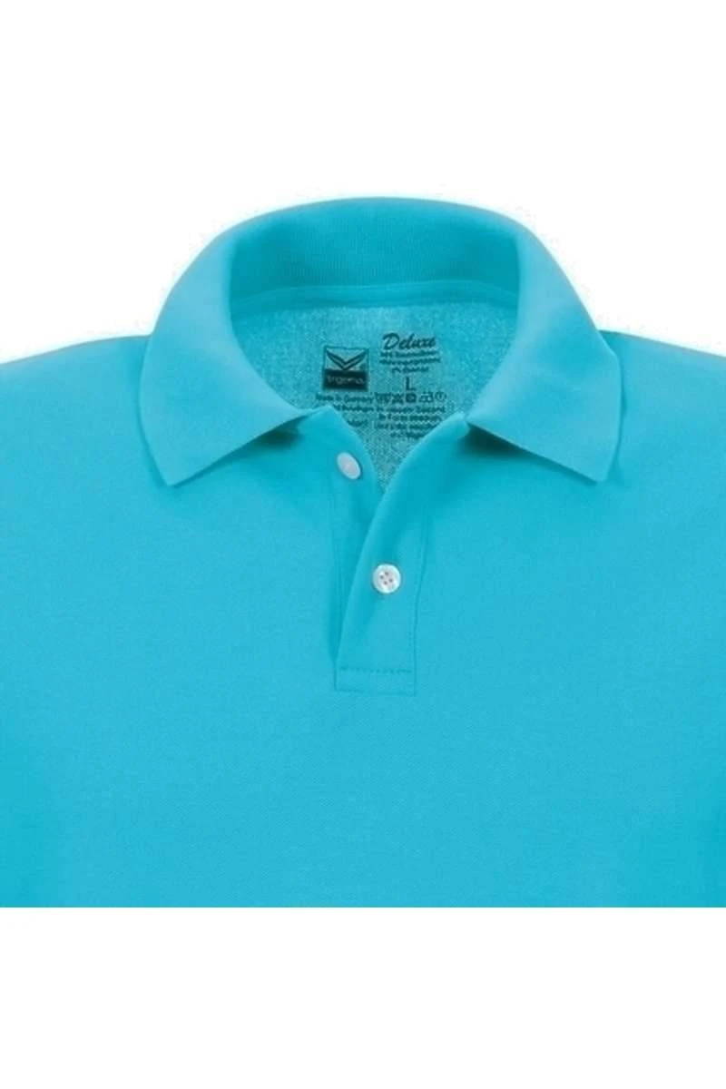 TRIGEMA Slim Fit Poloshirt Azur, Einfarbig 5 TRIGEMA Slim Fit Poloshirt Azur, Einfarbig – Bild 3