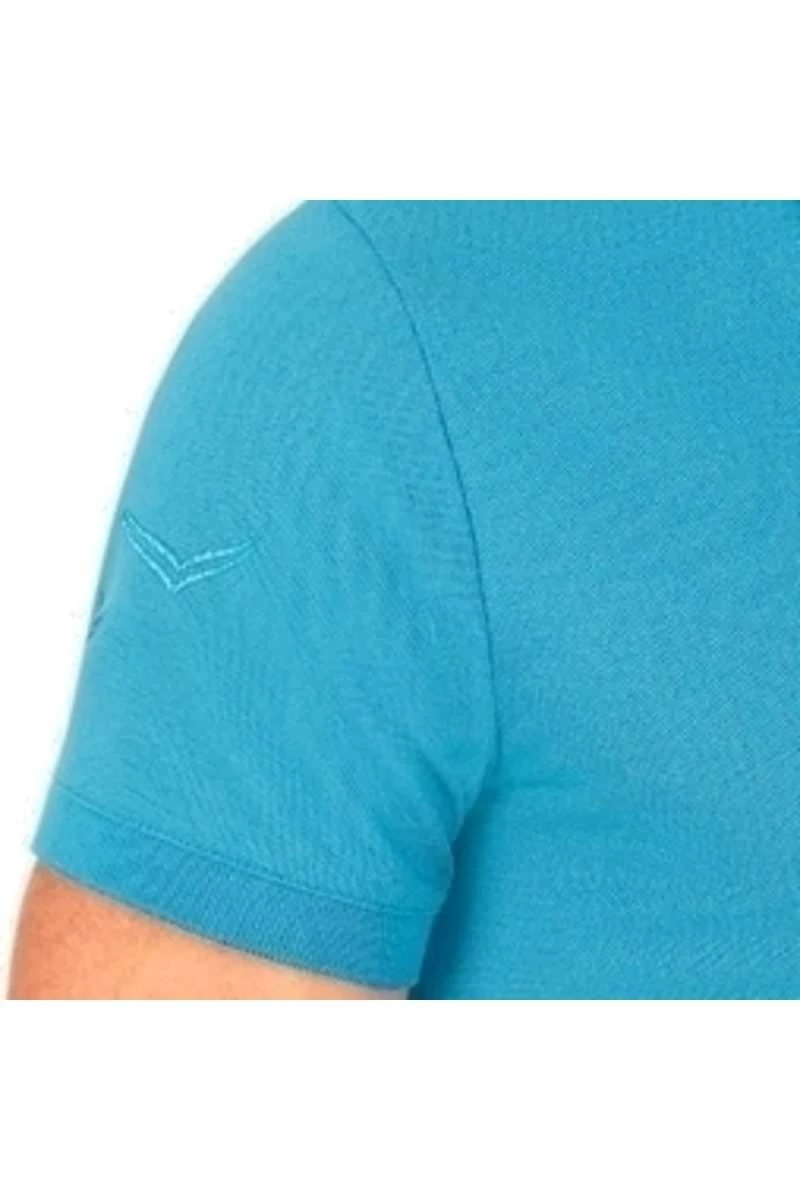 TRIGEMA Slim Fit Poloshirt Azur, Einfarbig 4 TRIGEMA Slim Fit Poloshirt Azur, Einfarbig – Bild 2