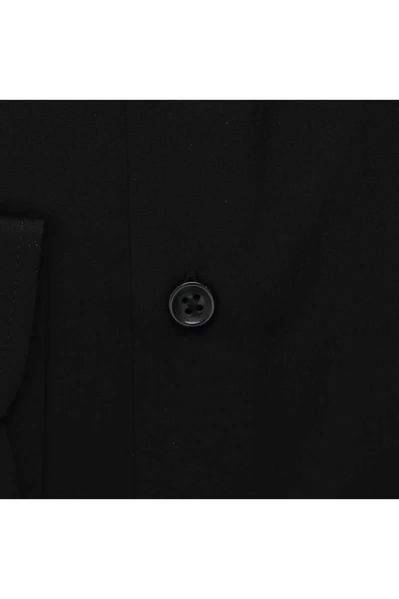 Jupiter Slim Fit Hemd Schwarz, Einfarbig 6 Jupiter Slim Fit Hemd Schwarz, Einfarbig – Bild 4