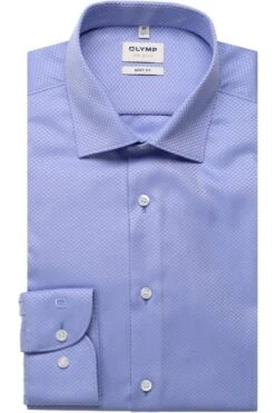 OLYMP Level Five Body Fit Hemd Bleu, Gemustert