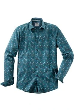 OLYMP Level Five Body Fit Hemd Grün, Gemustert