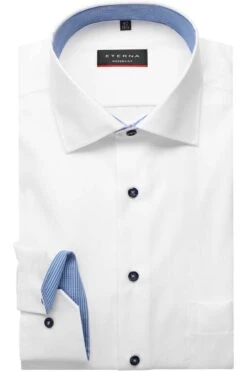 ETERNA Modern Fit Hemd Weiss, Einfarbig