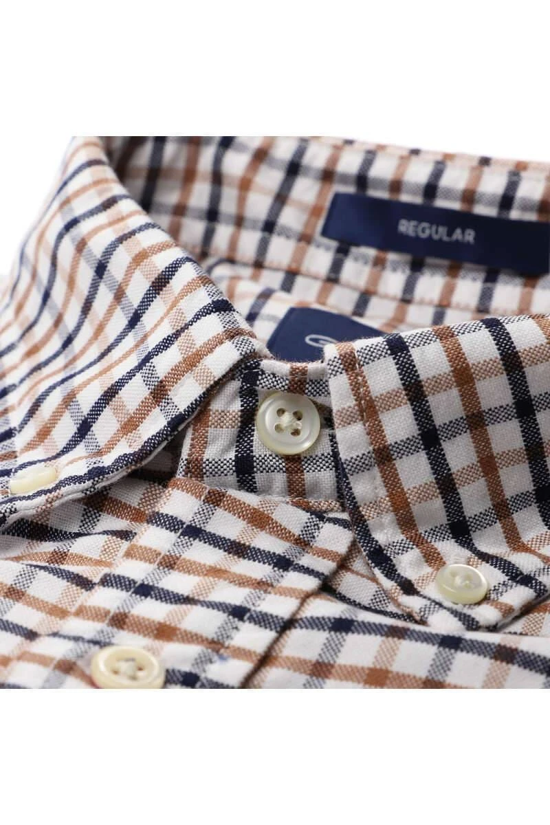 GANT Regular Fit Hemd Braun, Kariert 4 GANT Regular Fit Hemd Braun, Kariert – Bild 2