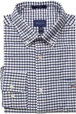 GANT Regular Fit Hemd Blau, Kariert