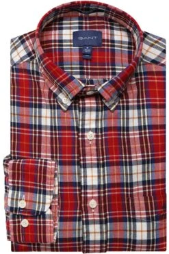 GANT Regular Fit Hemd Rot, Kariert
