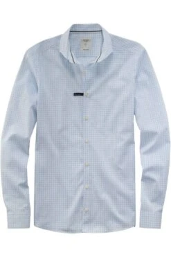 OLYMP Level Five Body Fit Hemd Bleu, Kariert