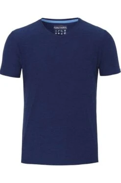 Pure FunctionalSlim Fit T-Shirt V-Ausschnitt Dunkelblau,Einfarbig