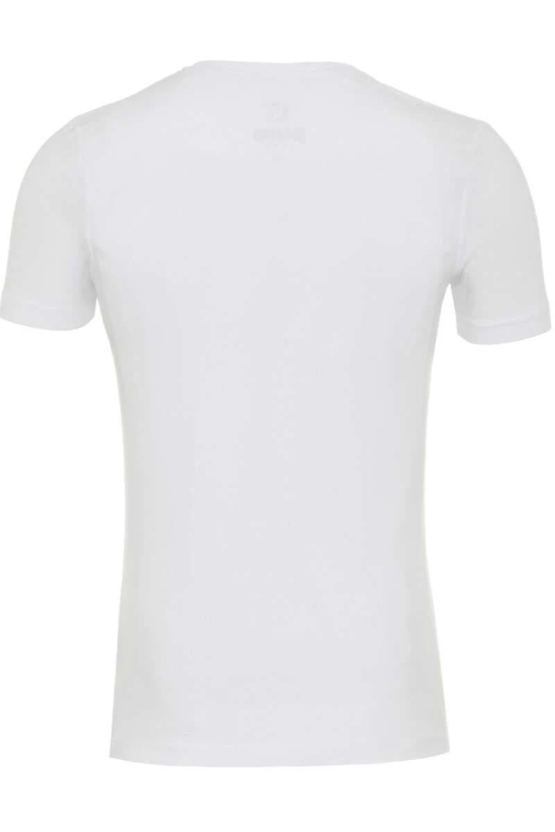 Pure Slim Fit T-Shirt V-Ausschnitt Weiss,Einfarbig 4 Pure Slim Fit T-Shirt V-Ausschnitt Weiss,Einfarbig – Bild 2