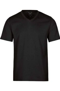 TRIGEMA Comfort Fit T-Shirt V-Ausschnitt Schwarz,Einfarbig