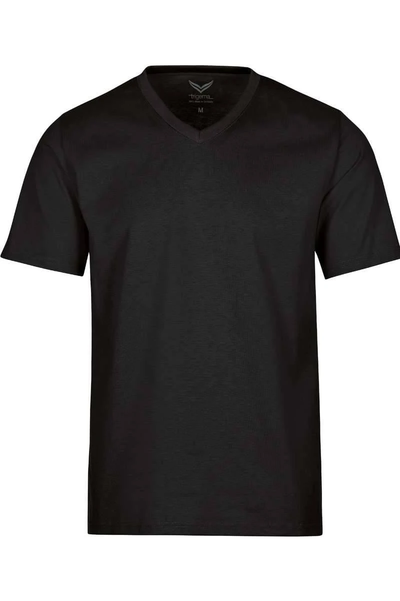 TRIGEMA Comfort Fit T-Shirt V-Ausschnitt Schwarz,Einfarbig 3 TRIGEMA Comfort Fit T-Shirt V-Ausschnitt Schwarz,Einfarbig