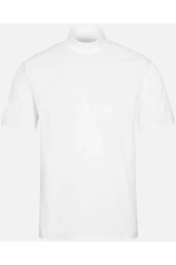 TRIGEMA Comfort Fit T-Shirt Stehkragen Weiss,Einfarbig