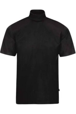 TRIGEMA Comfort Fit T-Shirt Stehkragen Schwarz,Einfarbig