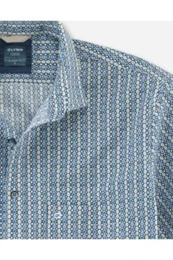 OLYMP Casual Modern Fit Hemd Blau, Gemustert -Bekleidung Rabatt Serie 4007 12 11 3 800 1200x1200