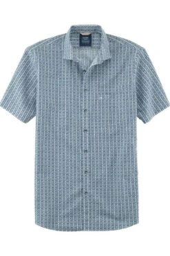 OLYMP Casual Modern Fit Hemd Blau, Gemustert