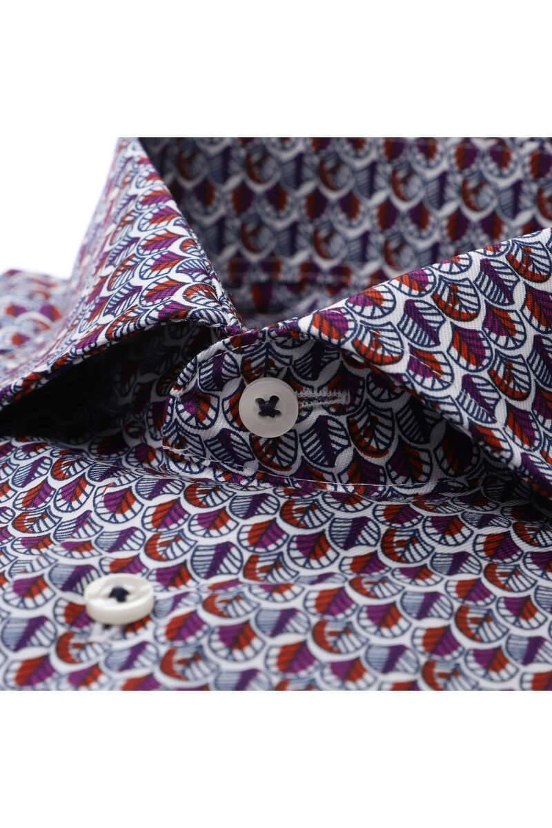 ETERNA Modern Fit Hemd Weinrot, Gemustert 4 ETERNA Modern Fit Hemd Weinrot, Gemustert – Bild 2