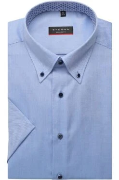 ETERNA Modern Fit Hemd Blau, Einfarbig
