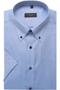 ETERNA Comfort Fit Hemd Blau, Einfarbig