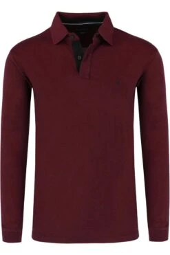 Casa Moda Casual Fit Longsleeve Poloshirt Rot, Einfarbig