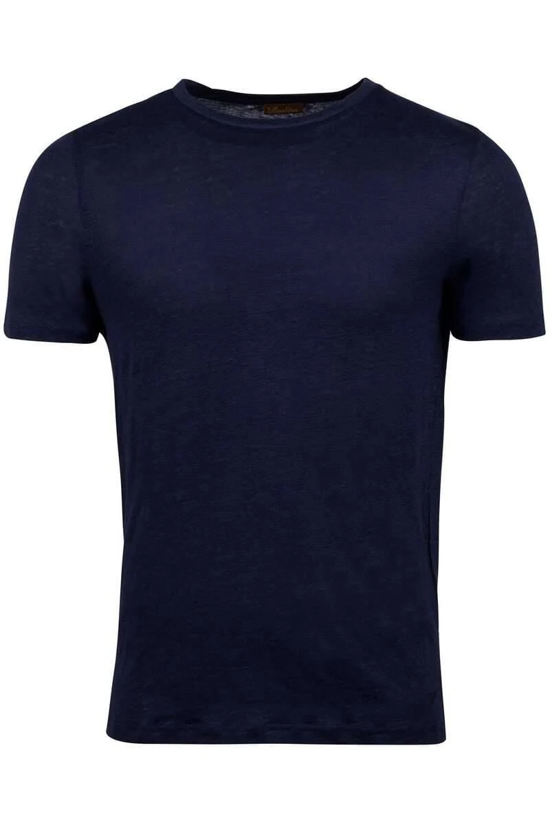 Stenströms Slimline T-Shirt Rundhals Navy,Einfarbig 3 Stenströms Slimline T-Shirt Rundhals Navy,Einfarbig