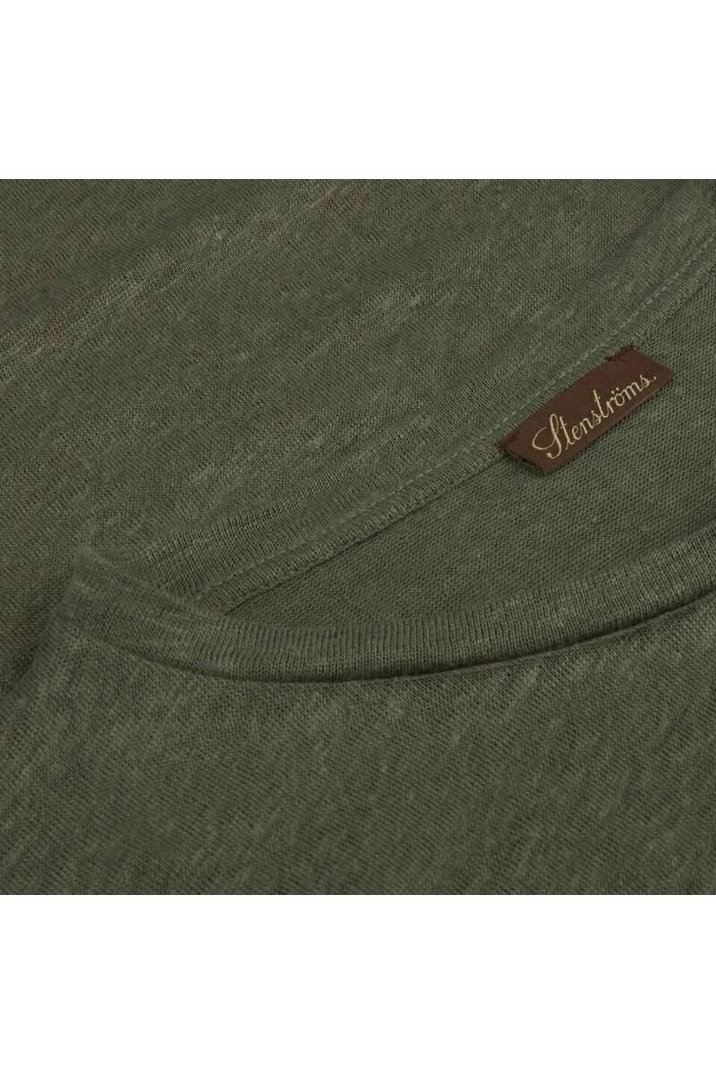 Stenströms Fitted Body T-Shirt Rundhals Dunkelgrün,Einfarbig 5 Stenströms Fitted Body T-Shirt Rundhals Dunkelgrün,Einfarbig – Bild 3