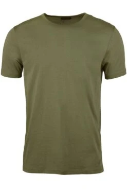 Stenströms T-Shirt Rundhals Oliv,Meliert
