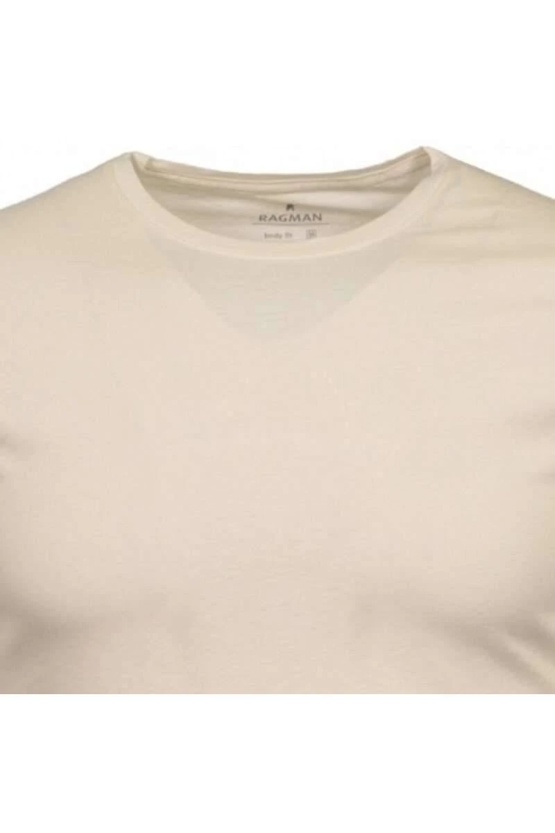 RAGMAN Body Fit T-Shirt Rundhals Ecru,Einfarbig 4 RAGMAN Body Fit T-Shirt Rundhals Ecru,Einfarbig – Bild 2