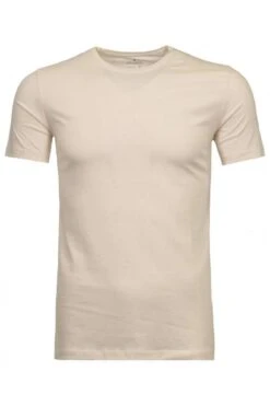 RAGMAN Body Fit T-Shirt Rundhals Ecru,Einfarbig