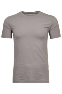 RAGMAN Body Fit T-Shirt Rundhals Hellgrau,Einfarbig