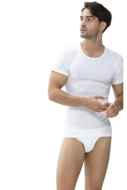 Mey Casual CottonRegular Fit T-Shirt Rundhals Weiss,Einfarbig