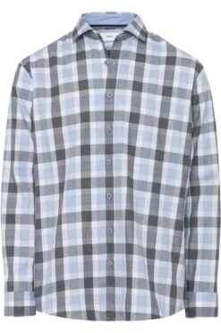 Brax Modern Fit Flanellhemd Blau/beige/weiß, Kariert