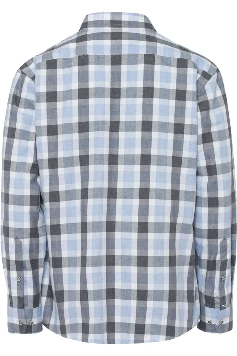 Brax Modern Fit Flanellhemd Blau/beige/weiß, Kariert 6 Brax Modern Fit Flanellhemd Blau/beige/weiß, Kariert – Bild 4