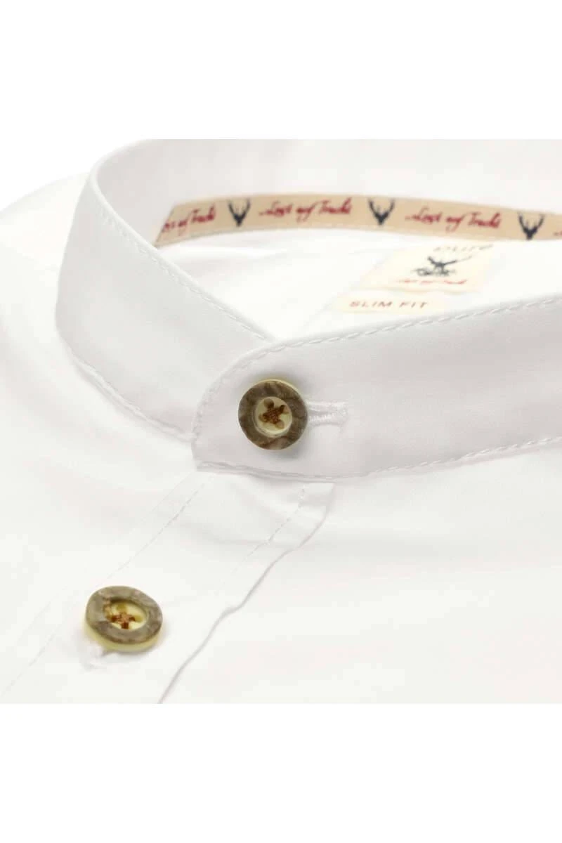 Pure Slim Fit Trachtenhemd Weiss, Einfarbig 4 Pure Slim Fit Trachtenhemd Weiss, Einfarbig – Bild 2