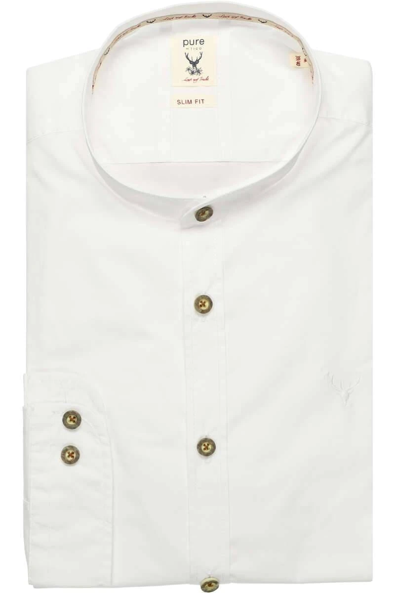 Pure Slim Fit Trachtenhemd Weiss, Einfarbig 3 Pure Slim Fit Trachtenhemd Weiss, Einfarbig