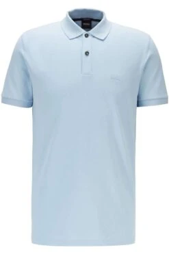 Hugo Boss BOSS Regular Fit Poloshirt Hellblau, Einfarbig