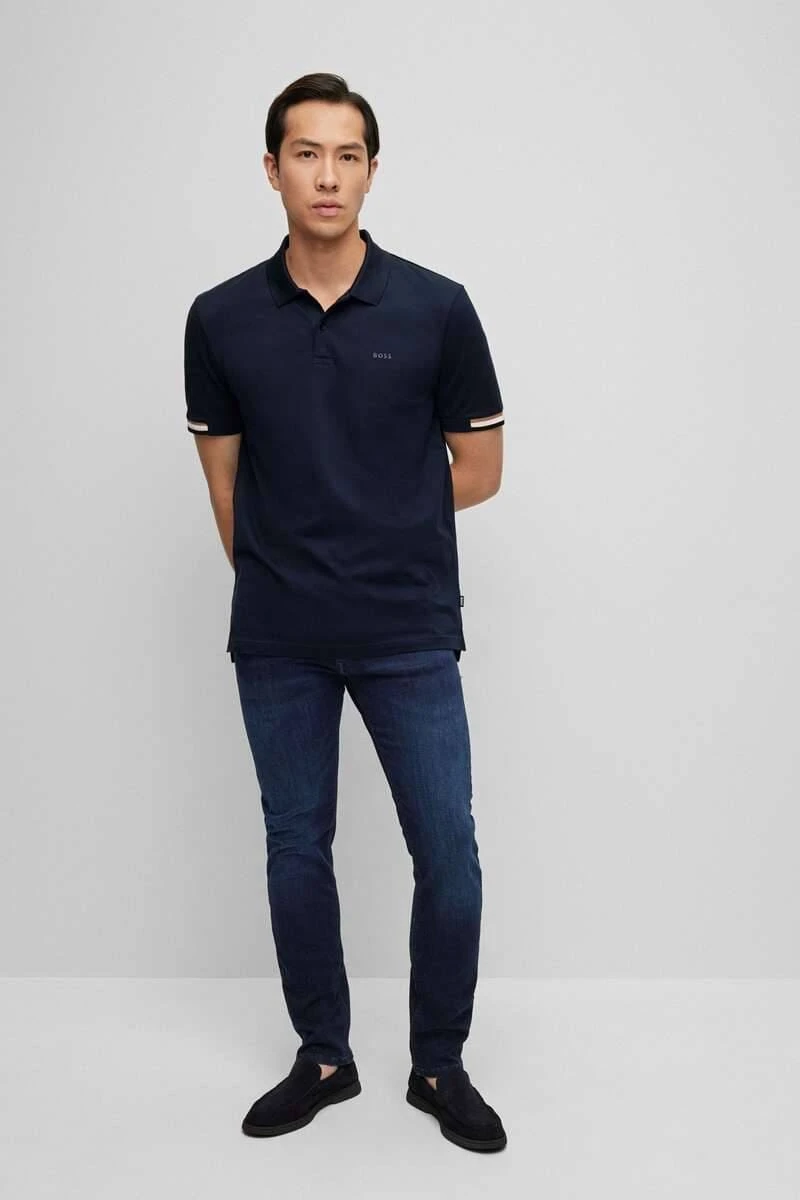 Hugo Boss BOSS Regular Fit Poloshirt Dunkelblau, Einfarbig 4 Hugo Boss BOSS Regular Fit Poloshirt Dunkelblau, Einfarbig – Bild 2