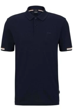 Hugo Boss BOSS Regular Fit Poloshirt Dunkelblau, Einfarbig