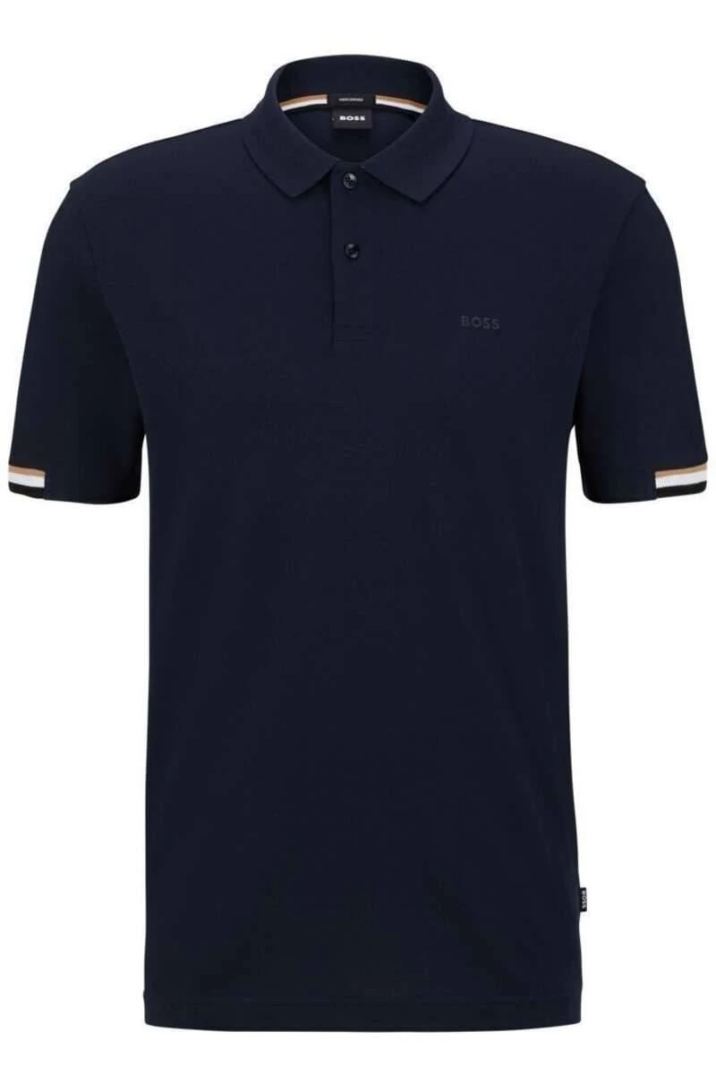 Hugo Boss BOSS Regular Fit Poloshirt Dunkelblau, Einfarbig 3 Hugo Boss BOSS Regular Fit Poloshirt Dunkelblau, Einfarbig