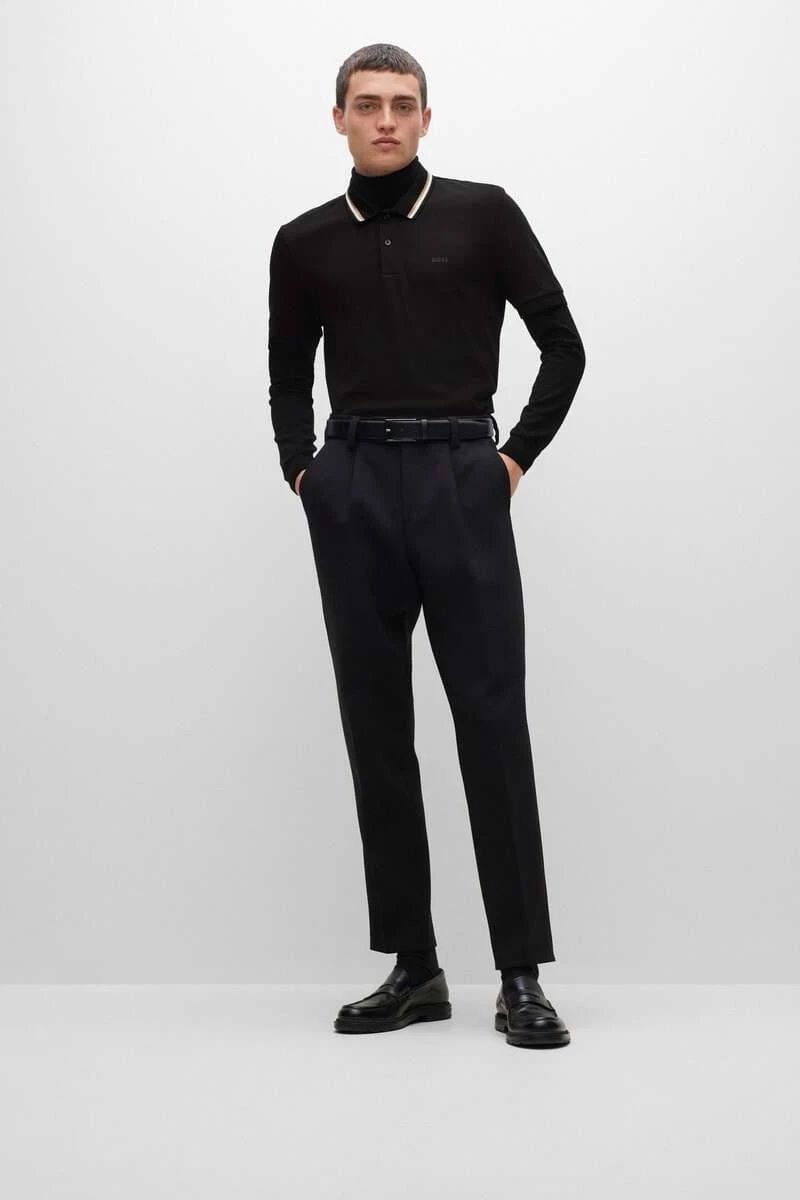 Hugo Boss BOSS Slim Fit Poloshirt Schwarz, Einfarbig 4 Hugo Boss BOSS Slim Fit Poloshirt Schwarz, Einfarbig – Bild 2