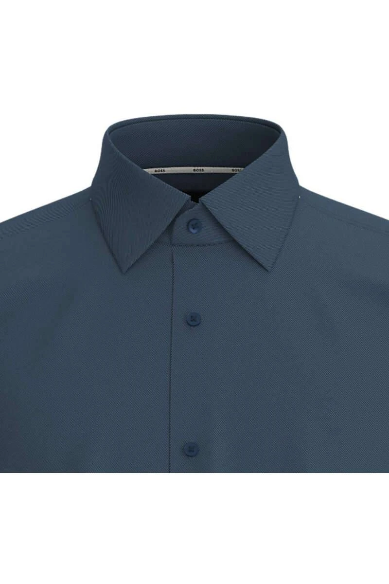 Hugo Boss BOSS Slim Fit Hemd Dunkelblau, Einfarbig 4 Hugo Boss BOSS Slim Fit Hemd Dunkelblau, Einfarbig – Bild 2