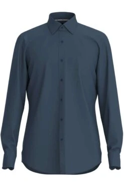 Hugo Boss BOSS Slim Fit Hemd Dunkelblau, Einfarbig
