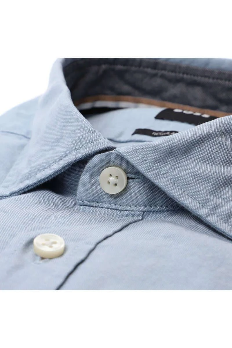 Hugo Boss BOSS Leo Regular Fit Hemd Hellblau, Einfarbig 4 Hugo Boss BOSS Leo Regular Fit Hemd Hellblau, Einfarbig – Bild 2