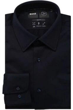 Hugo Boss BOSS P-HANK Slim Fit Hemd Navy, Einfarbig